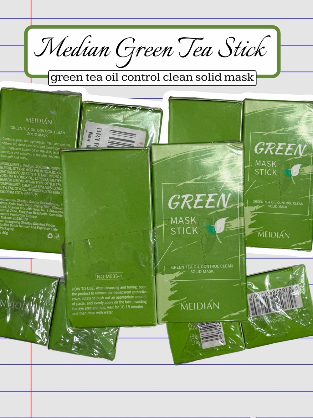 Green Mask Stick - Green Tea Oil Control Solid Mask (Green)